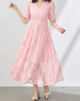 Jacquard Embroidered Dress