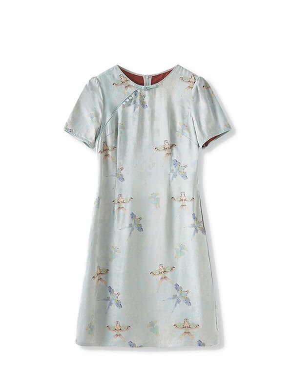 Kite Jacquard Blue Dress 1