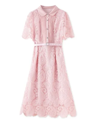 Lace Cut-out Waist Dress