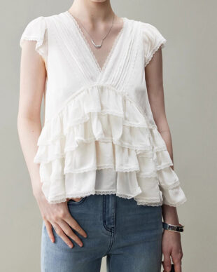 Layered Irregular Ruffle Top