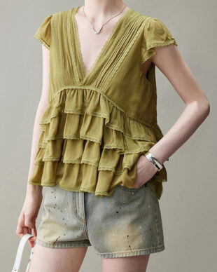 Layered Irregular Ruffle Top