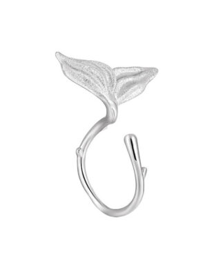 Leaf Frosted Silver Ring