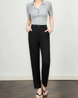 Lightweight Slim-Fit Cropped Dress Pants