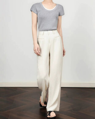 Lightweight Slim-Straight Wide Leg Pants