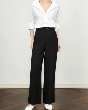 Lightweight Slim-Straight Wide Leg Pants