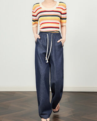 Lightweight Straight Wide-Leg Pants