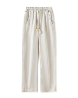 Lightweight Straight Wide-Leg Pants