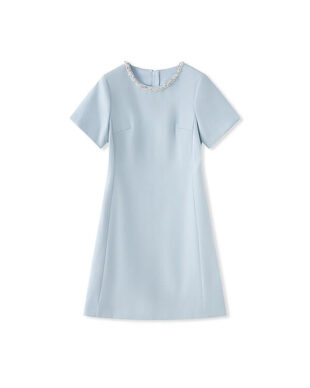 Linen-Mix Mini Dress