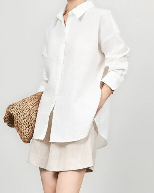 Linen Quiet Luxury Long-Sleeve Shirt