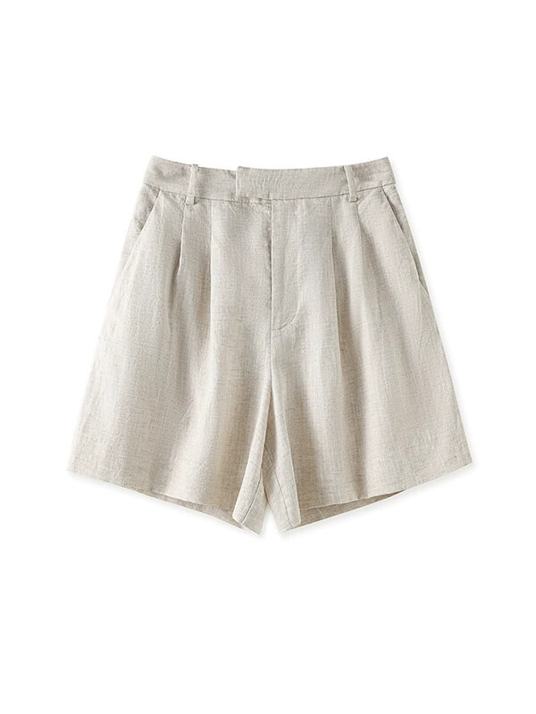 Linen Wide-Leg Shorts with Relaxed Fit