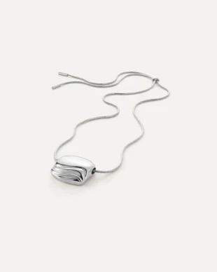 Long Irregular Oval Pendant Necklace