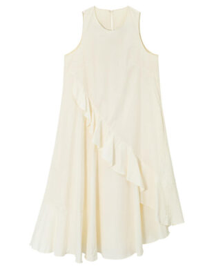 Long-staple Cotton Ruffle Dress
