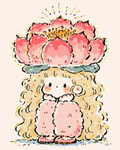 Lotus Girl Perler Bead Pattern – Zen Flower Fuse Bead Design 3 images