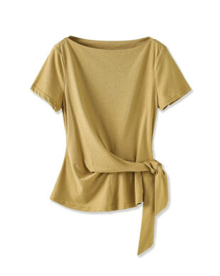 Minimalist Asymmetric Tie-Waist Slimming Tee
