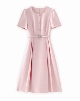 Minimalist Round-Neck A-Line Dress