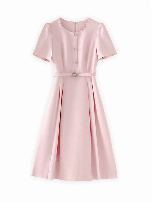 Minimalist Round-Neck A-Line Dress