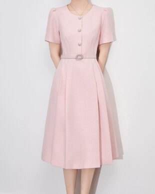 Minimalist Round-Neck A-Line Dress