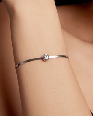 Moissanite Bud Sterling Silver Bracelet