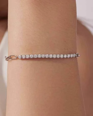 Moissanite Sterling Silver Bracelet