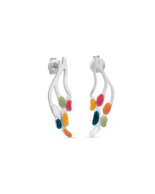 Multicolored Drip Glaze Metal Earrings with S925 Silver Needle