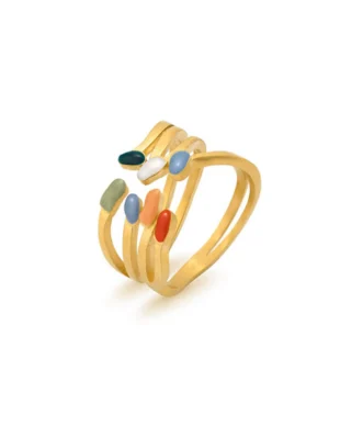 Multicolored Oil-Drop Ring