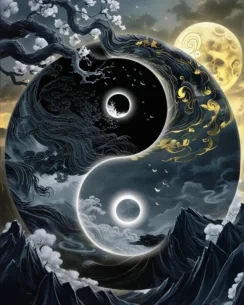 Mysterious Chinese Yin Yang Tai Chi Perler Bead Pattern – Ancient Symbol Pixel Art