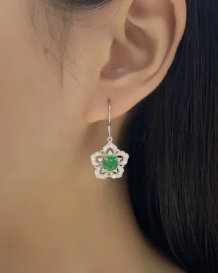 Natural High-Clarity Chalcedony Sterling Silver Earrings