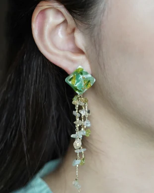 Natural Stone Handmade Long Earrings