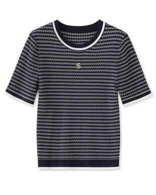Navy Striped Knit Tee