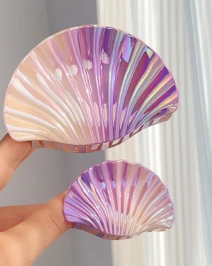 Gradient seashell hair clip vacation style hair accessory