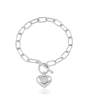 Heart Sterling Silver Bracelet