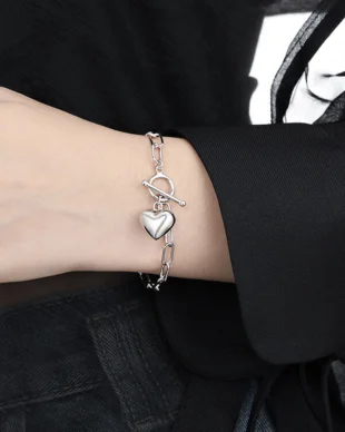 Heart Sterling Silver Bracelet