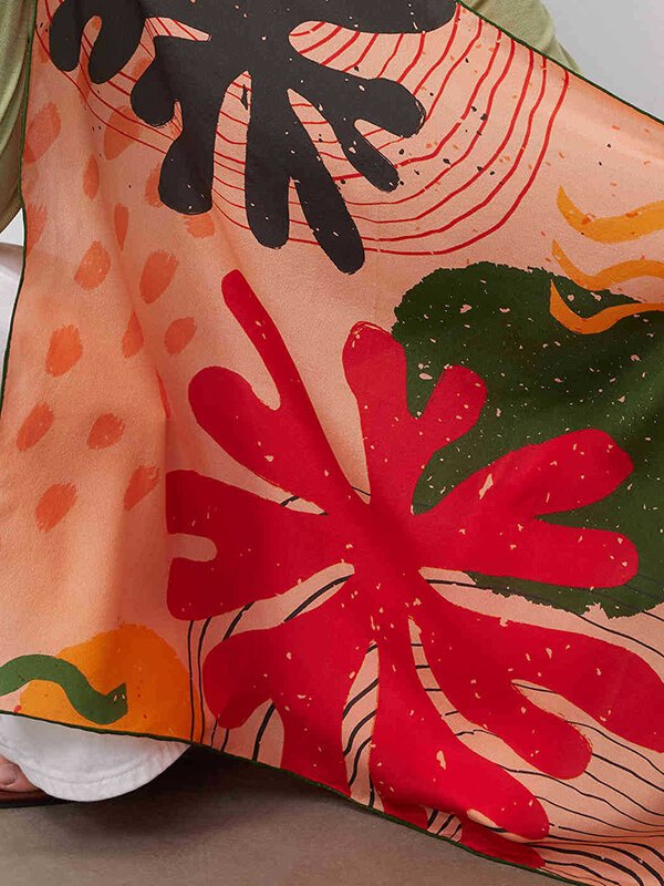 Hypoallergenic Silk Ocean Scarf - UPF 50+ Sun Shield Travel Accessory