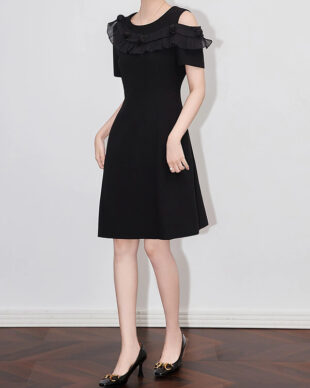 Off-Shoulder Flounce A-Line Dress