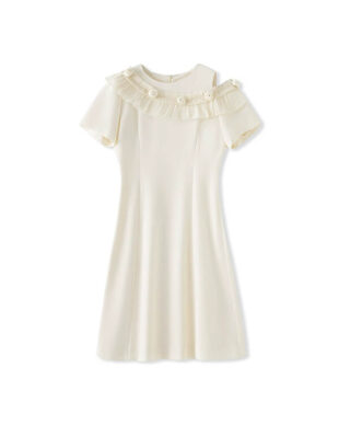 Off-Shoulder Flounce A-Line Dress