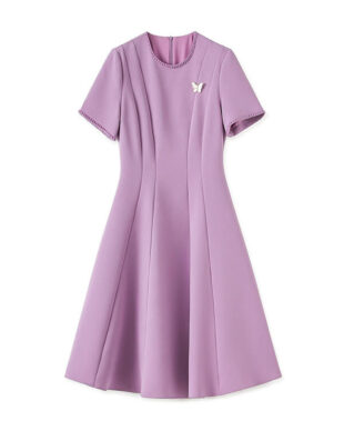 Office-Appropriate Waist-Defining Full-Skirt Dress