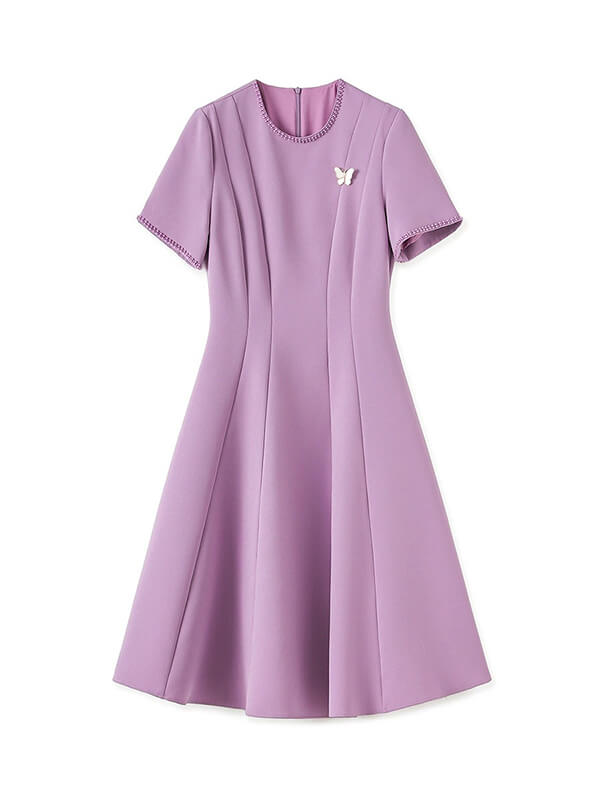 Office-Appropriate Waist-Defining Full-Skirt Dress