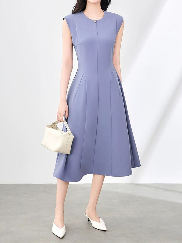 1940s Inspired Work Dress - Vintage Waist Cinching A-Line Office Wear