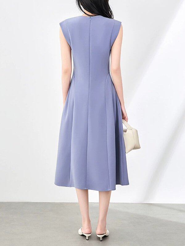 Anti-Static Office Dress Women - Travel Ready Waist Cinching A-Line Workwear