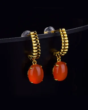 Onyx Inlaid 925 Sterling Silver Earrings