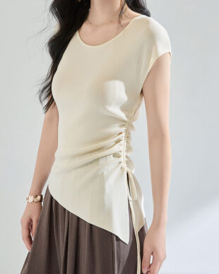 Open-Back Cool-Touch Knit T-Shirt