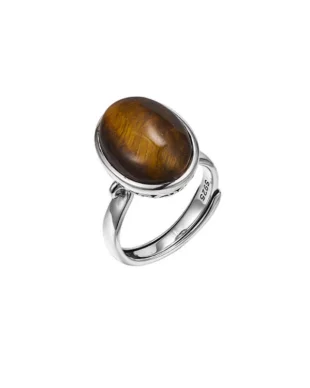 Openwork Tiger's Eye Sterling Silver Ring