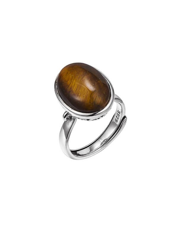 Openwork Tiger's Eye Sterling Silver Ring 1