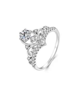 Original 0.5ct Moissanite Crown Ring