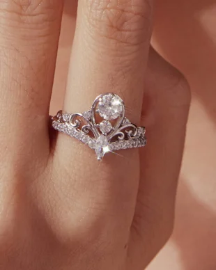 Original 0.5ct Moissanite Crown Ring