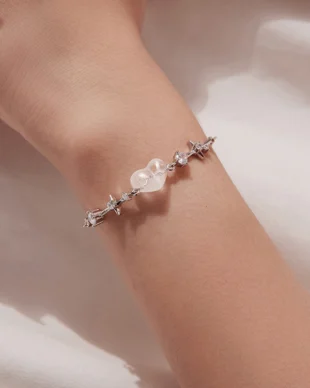 Original Copper Plated White Gold Star Burst Crystal Bracelet