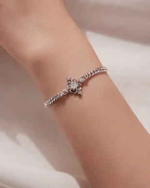 Original Copper Plated White Gold Vintage Iris Bracelet