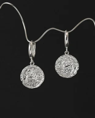 Original Design Copper Alloy Deer Gold Coin Relief Earrings