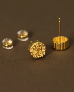 Original Design Sterling Silver Mini Mooncake Earrings