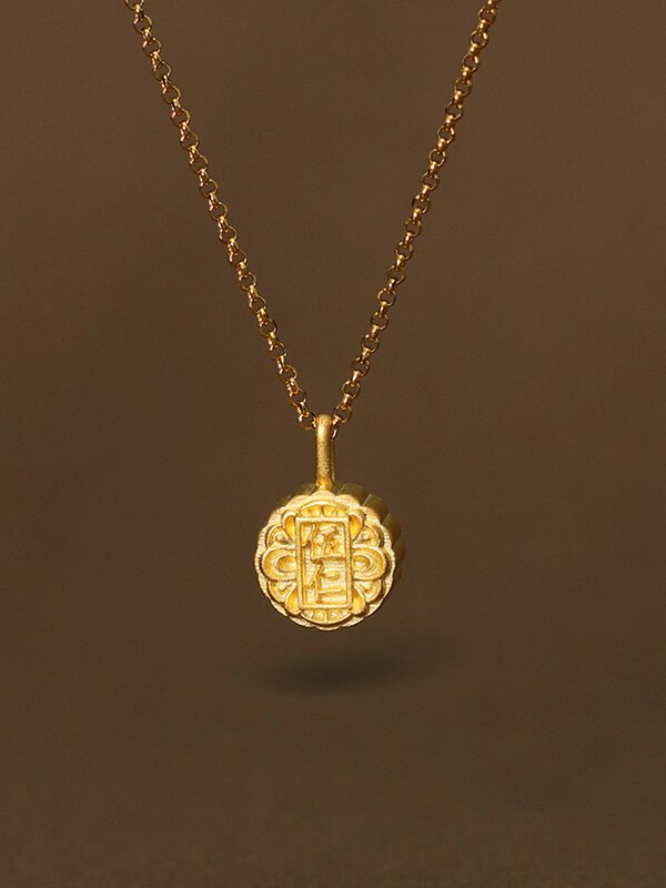 Original Design Sterling Silver Mini Mooncake Pendant Necklace 1
